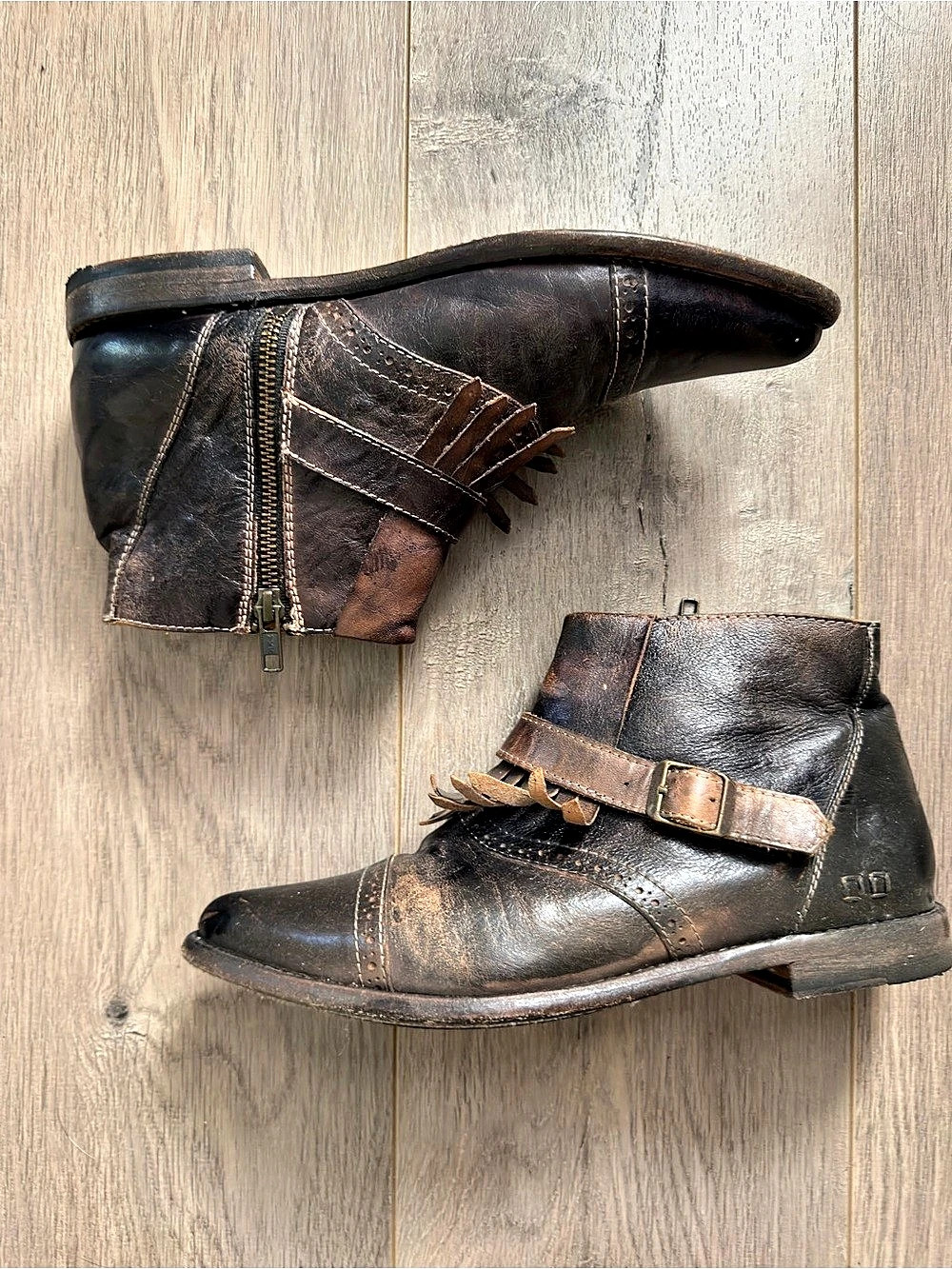 Bed|Stu Dipper Leather Ankle Boots Black & Brown